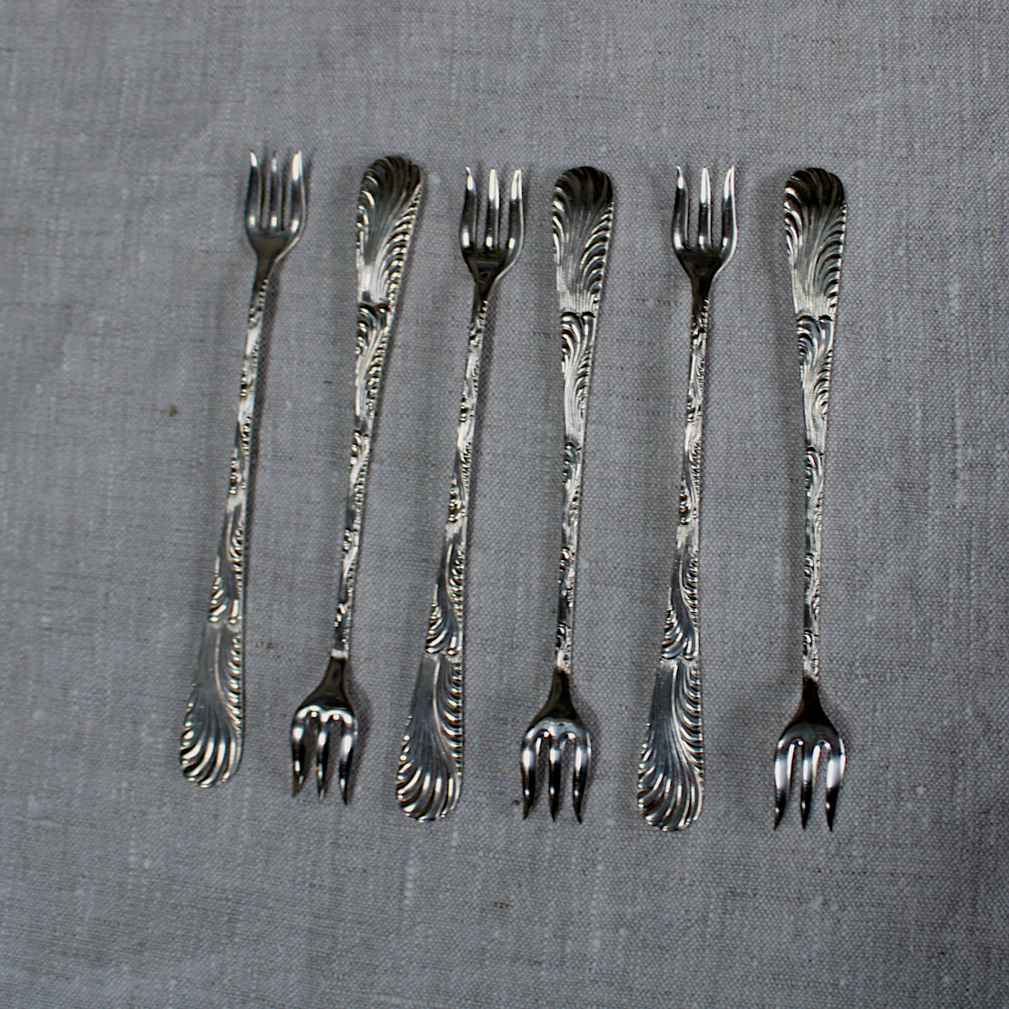Silver Decorative Fancy Oyster forks Silver