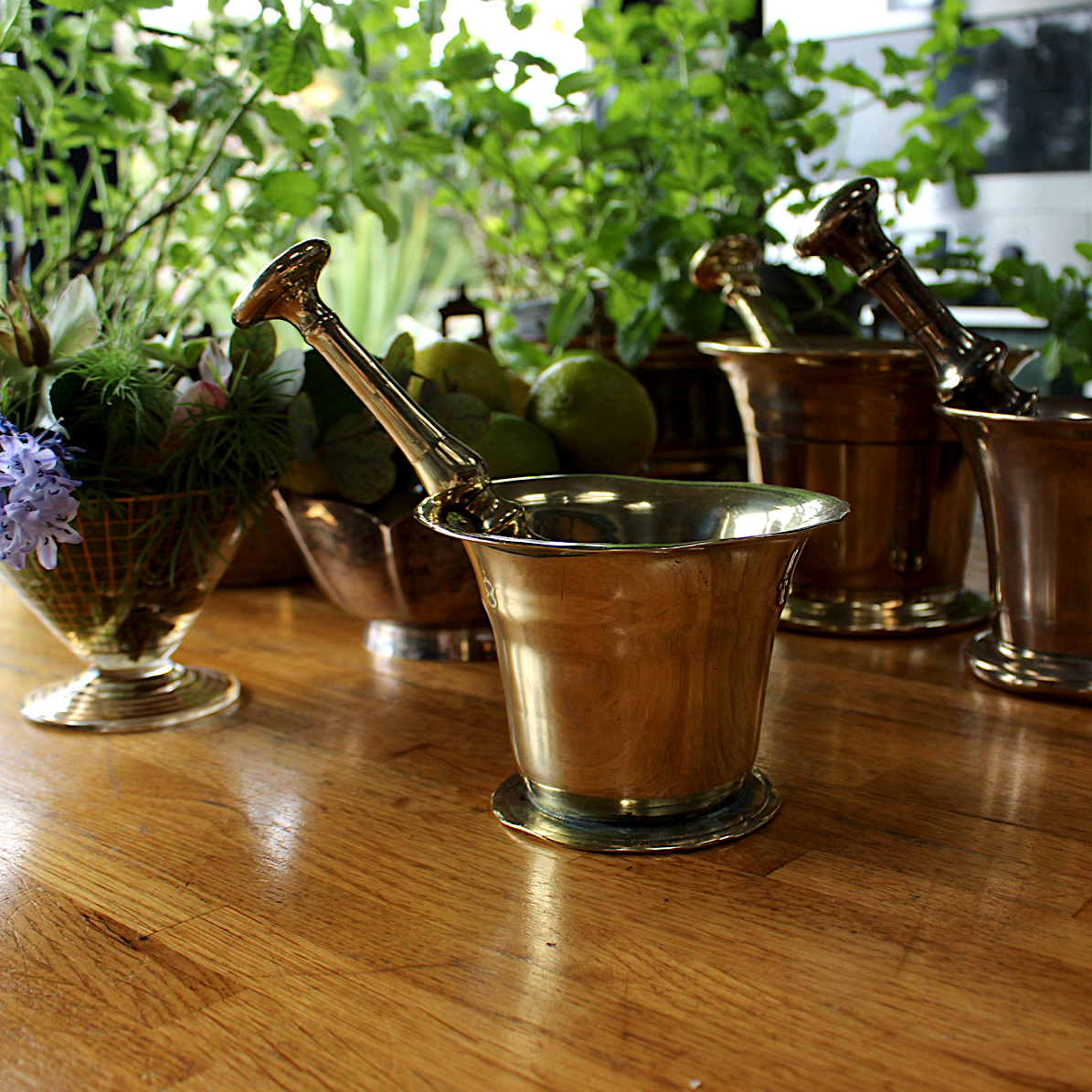 Antique Gold Brass Apothecary Pestle & Mortar