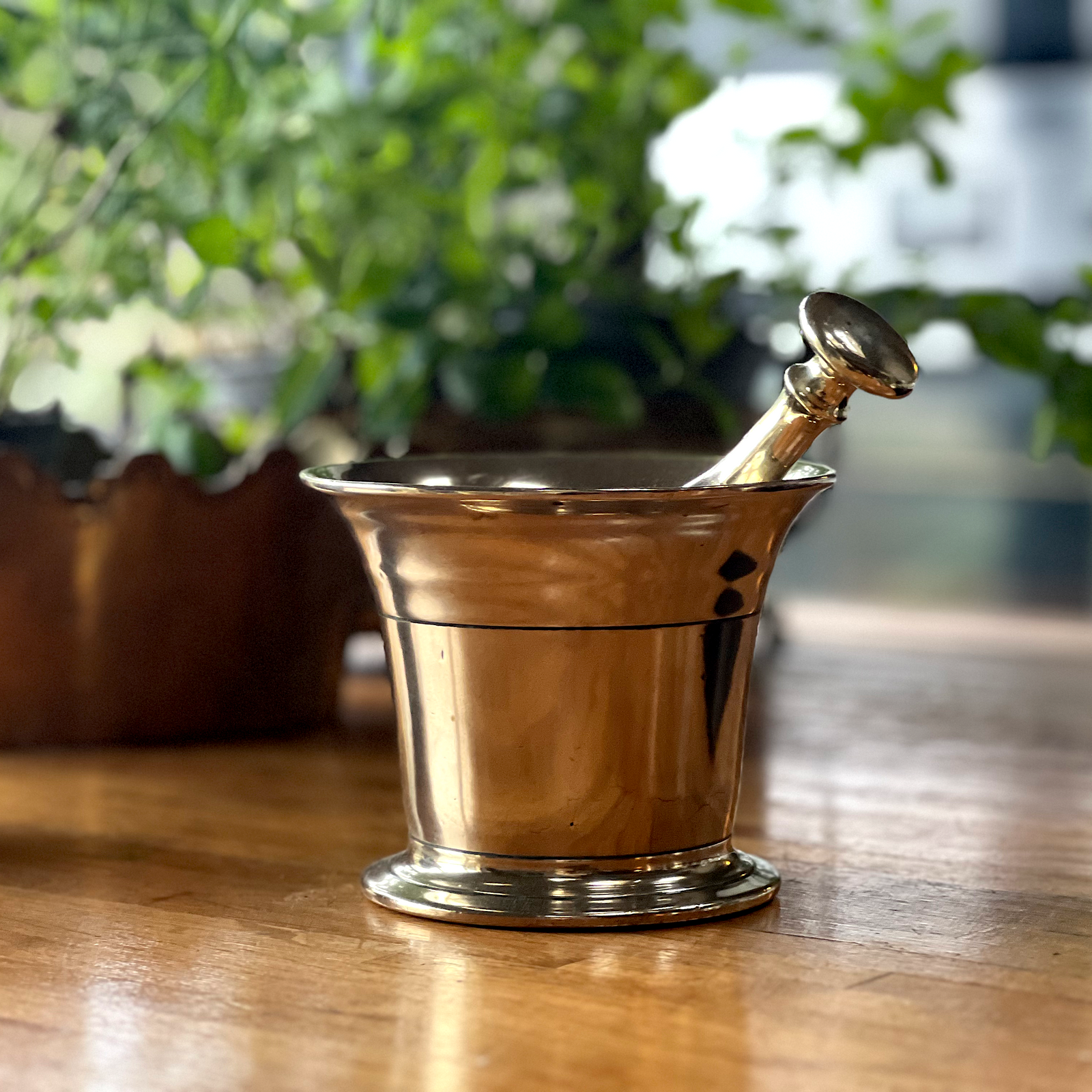 Antique Gold Brass Apothecary Pestle & Mortar