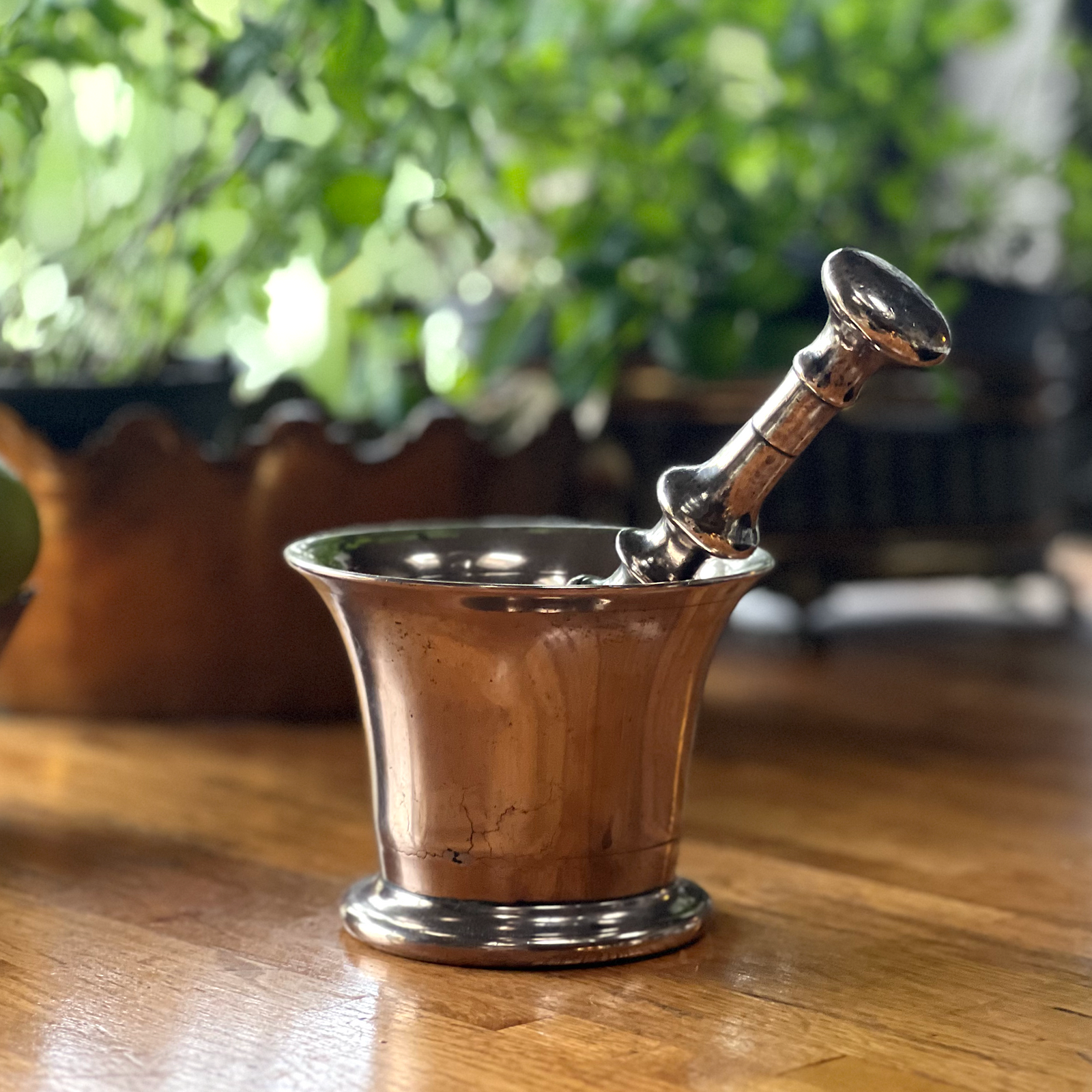Antique Gold Brass Apothecary Pestle & Mortar