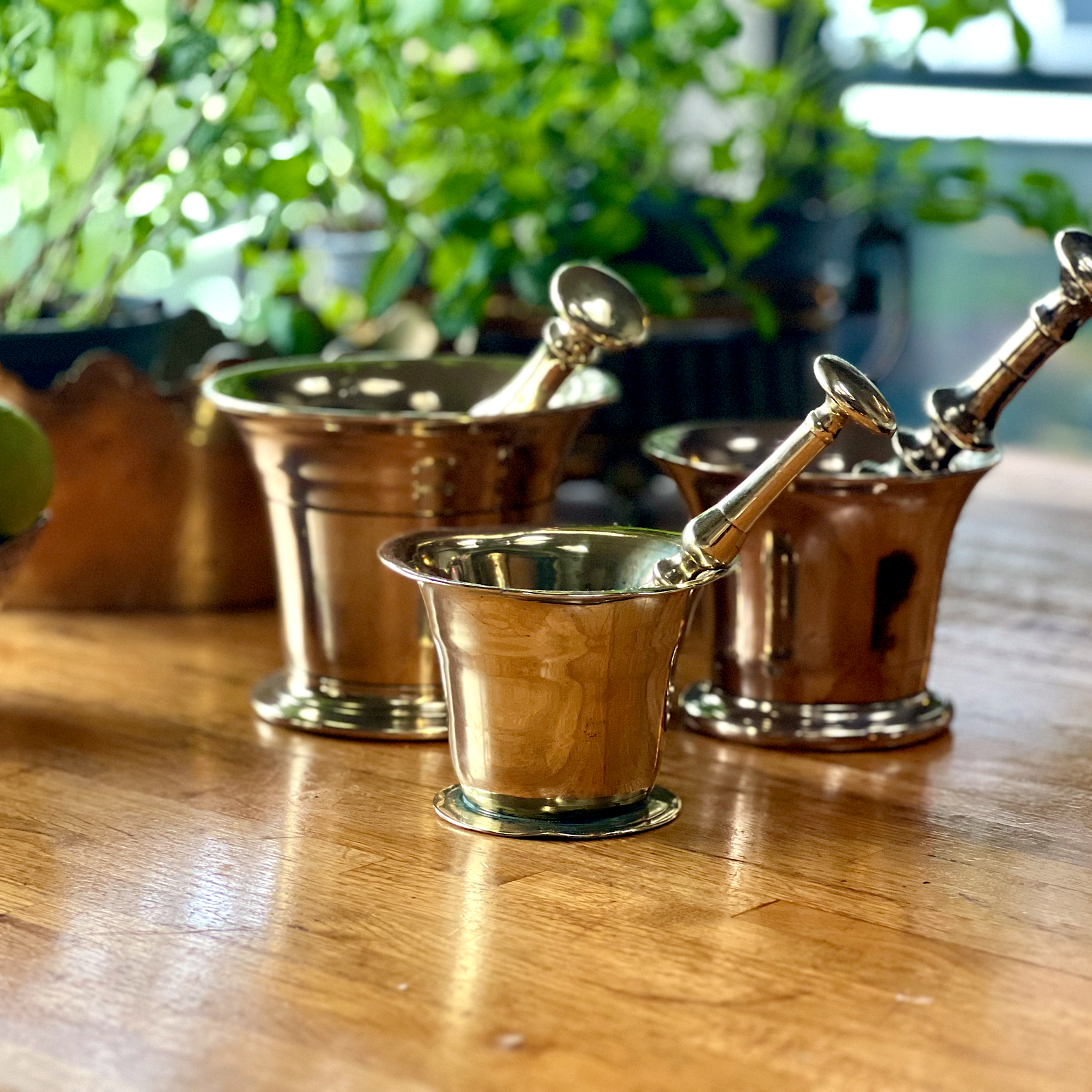 Antique Gold Brass Apothecary Pestle & Mortar