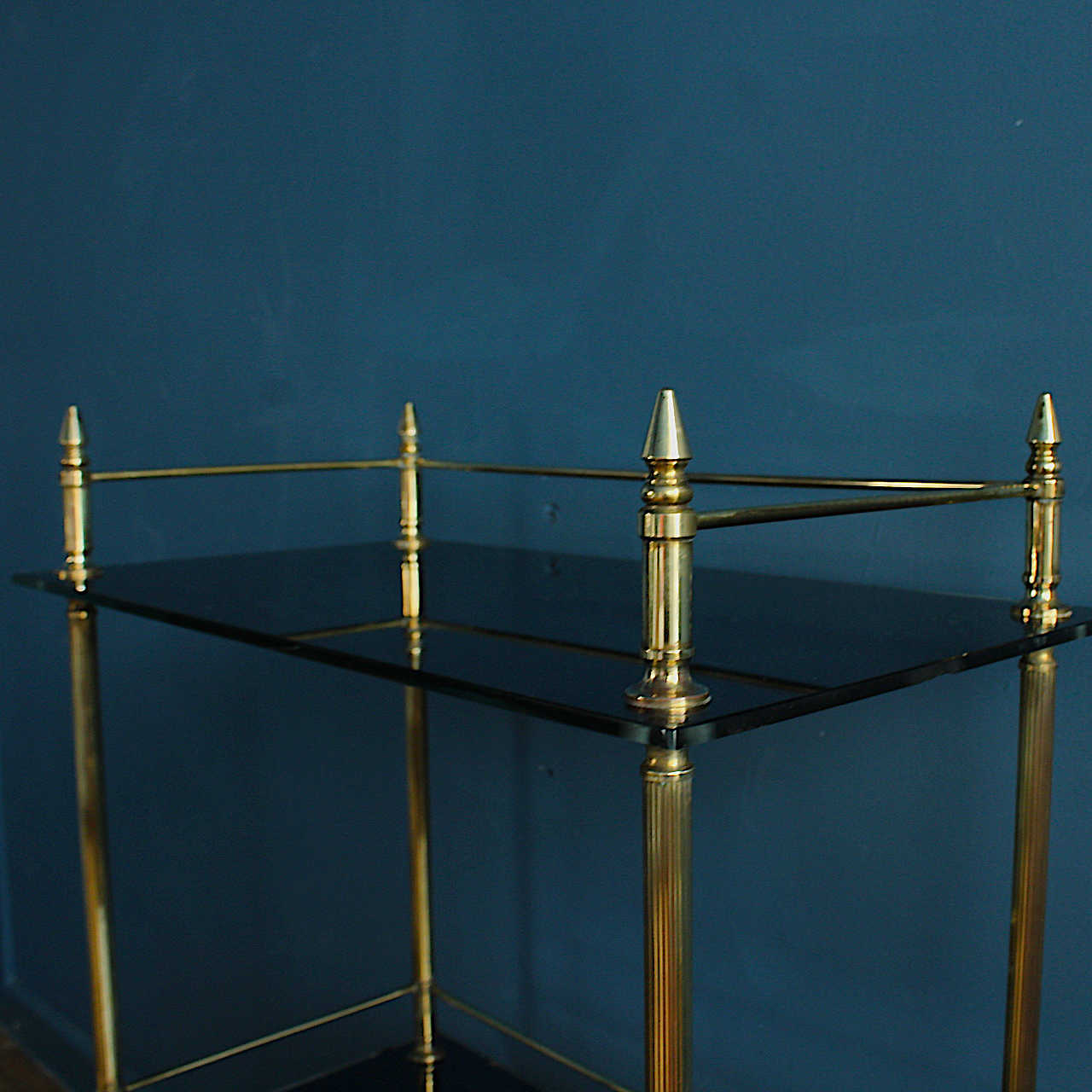 Mid Century Etagere 160 Circa Gold and Smoked Glass 'Maison Bagues'