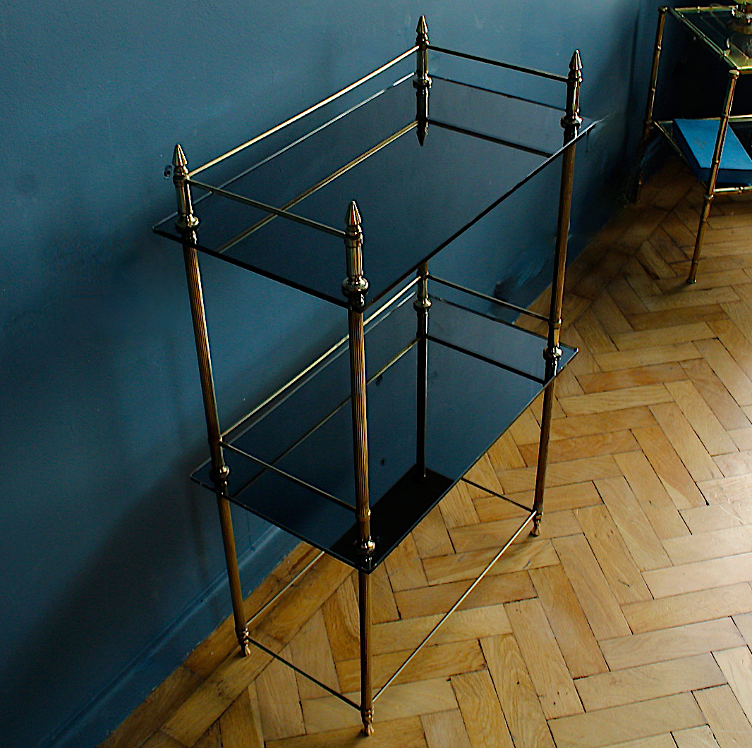 Mid Century Etagere 160 Circa Gold and Smoked Glass 'Maison Bagues'