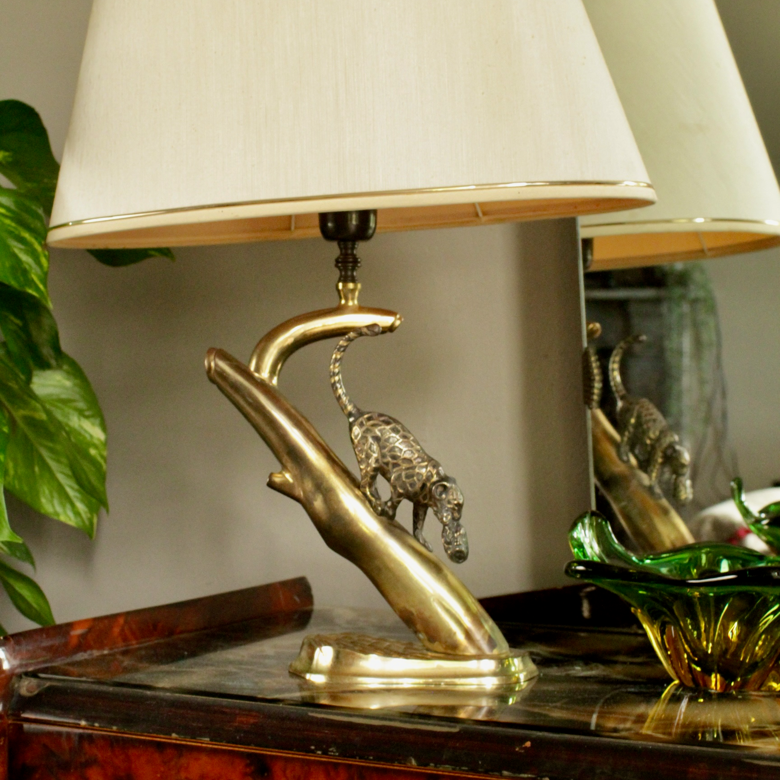 Gold Leopard Mid Century Table Lamp Maison Charles