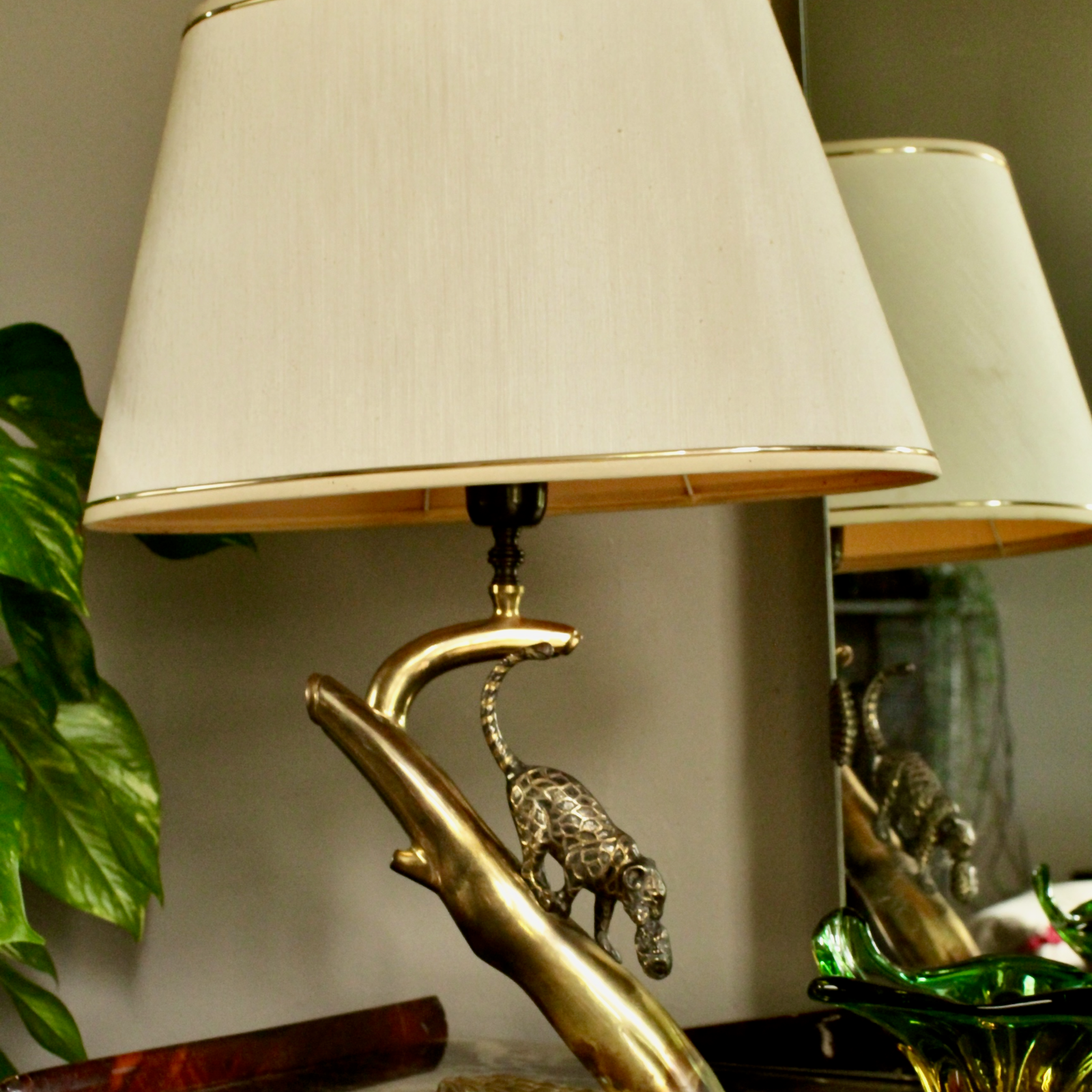 Gold Leopard Mid Century Table Lamp Maison Charles