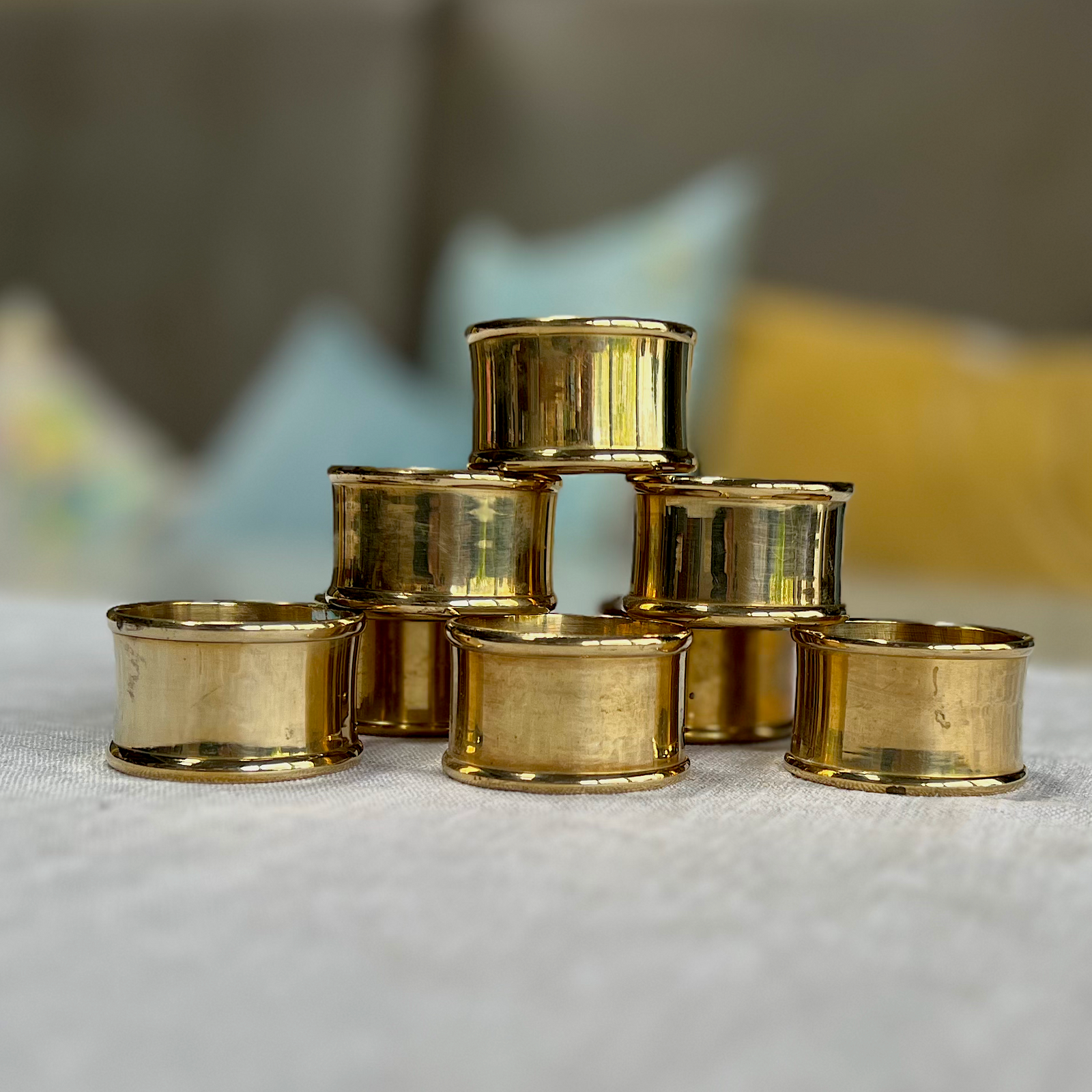 Vintage Round Gold Napkin Rings