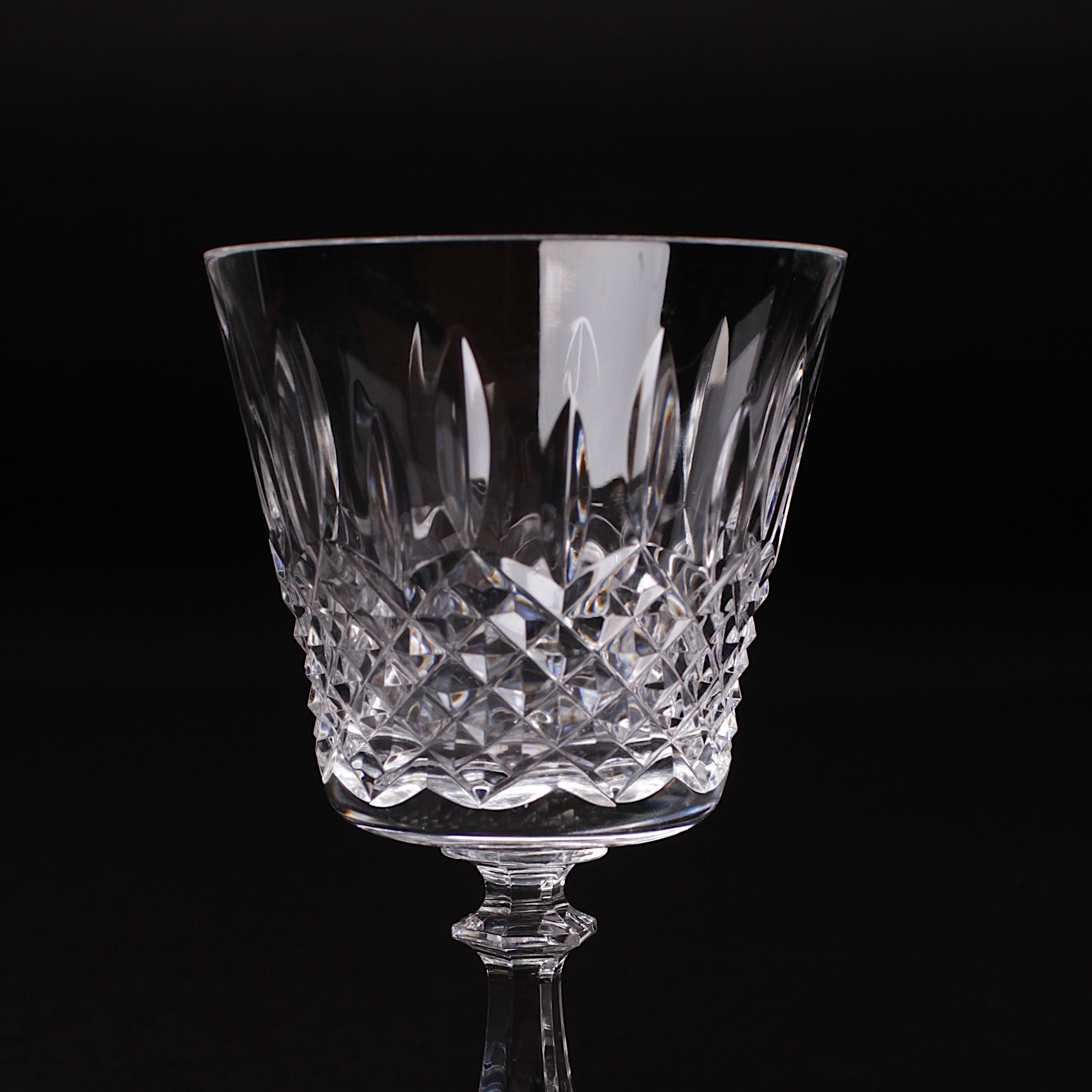 Crystal Cut Wine Glasses by Val Saint Lambert 'Heidleberg'