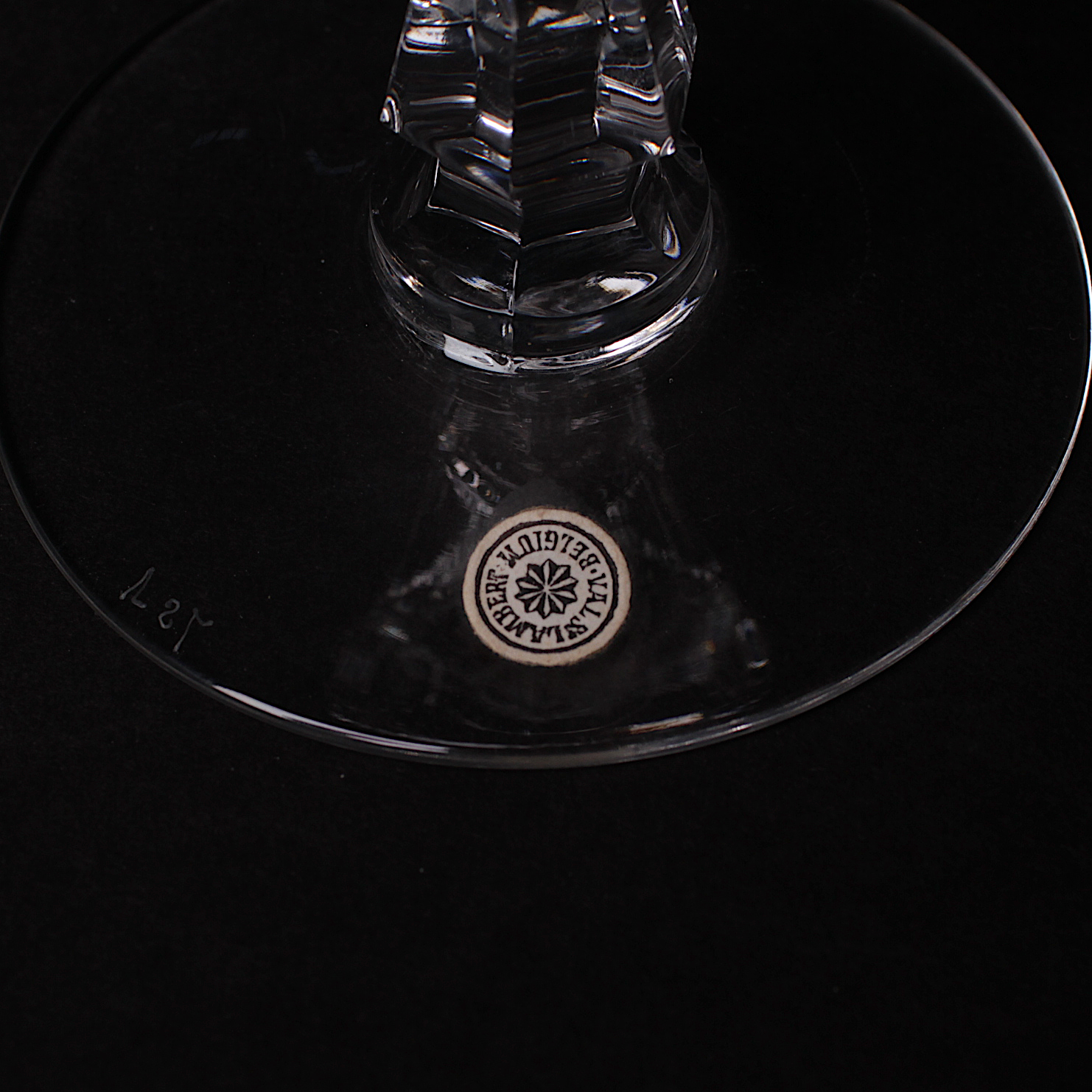 Crystal Cut Wine Glasses by Val Saint Lambert 'Heidleberg'