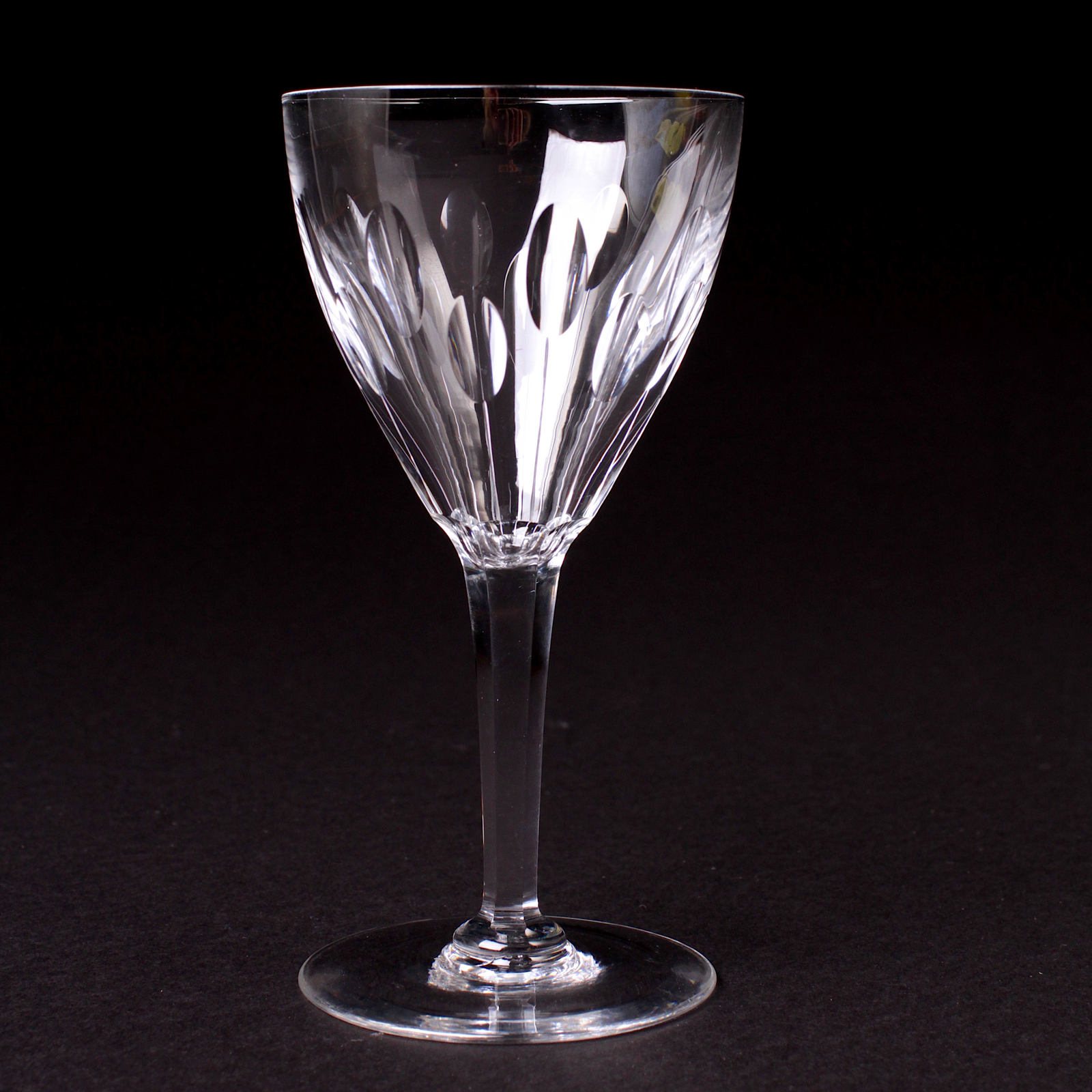    Val St Lambert Crystal Wine Glasses 'Nestor' Design