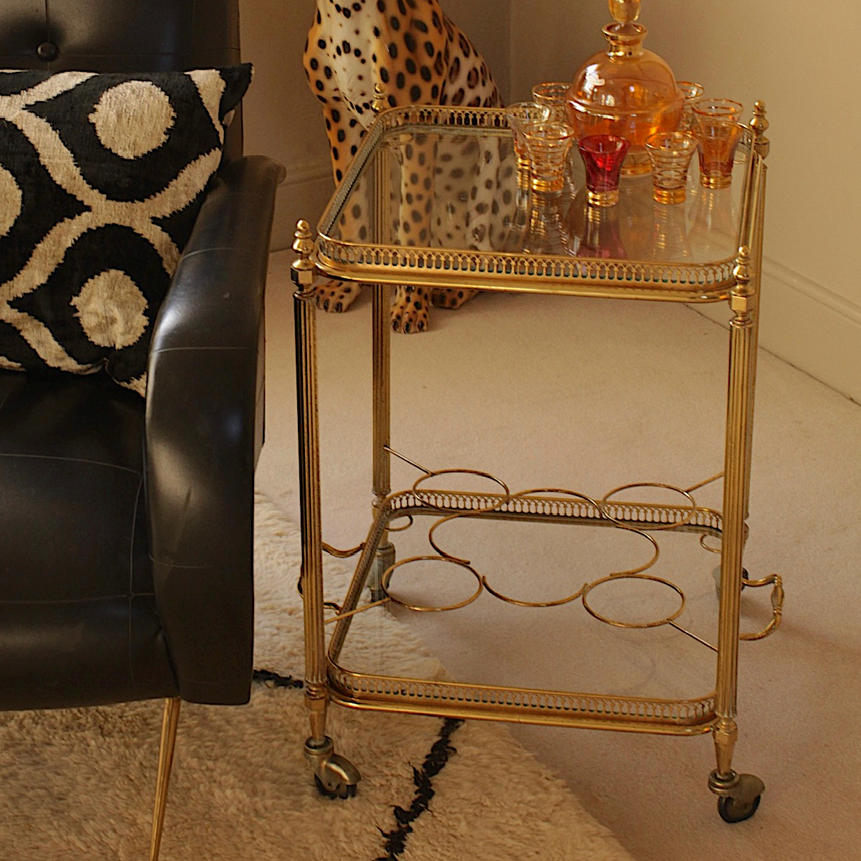 Gorgeous Gold French Drinks Trolley by Maison Bagues