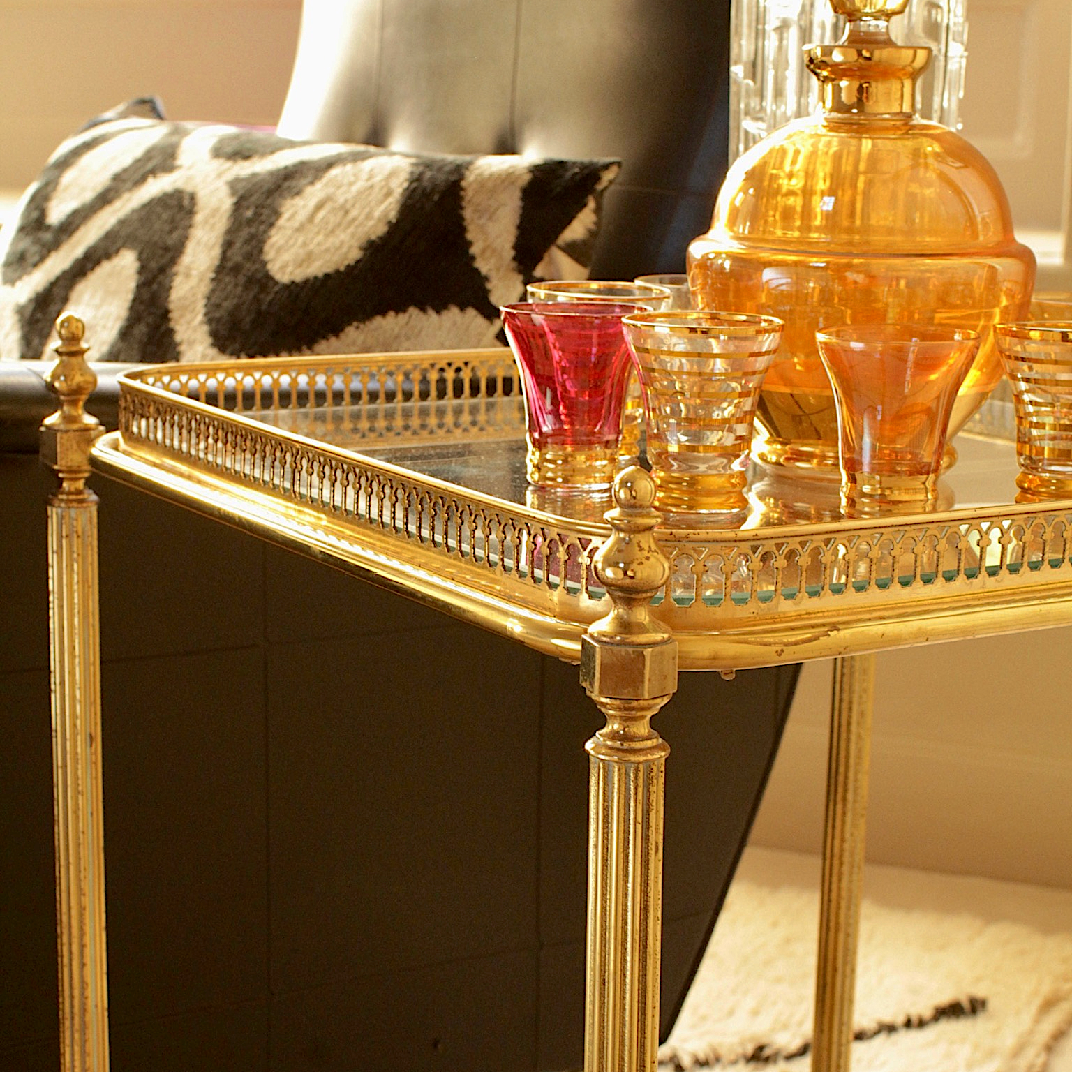 Gorgeous Gold French Drinks Trolley by Maison Bagues