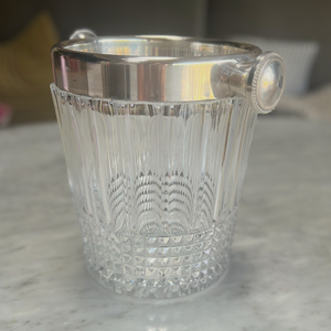 Wonderful Large Crystal Cut and Silver Ice Bucket