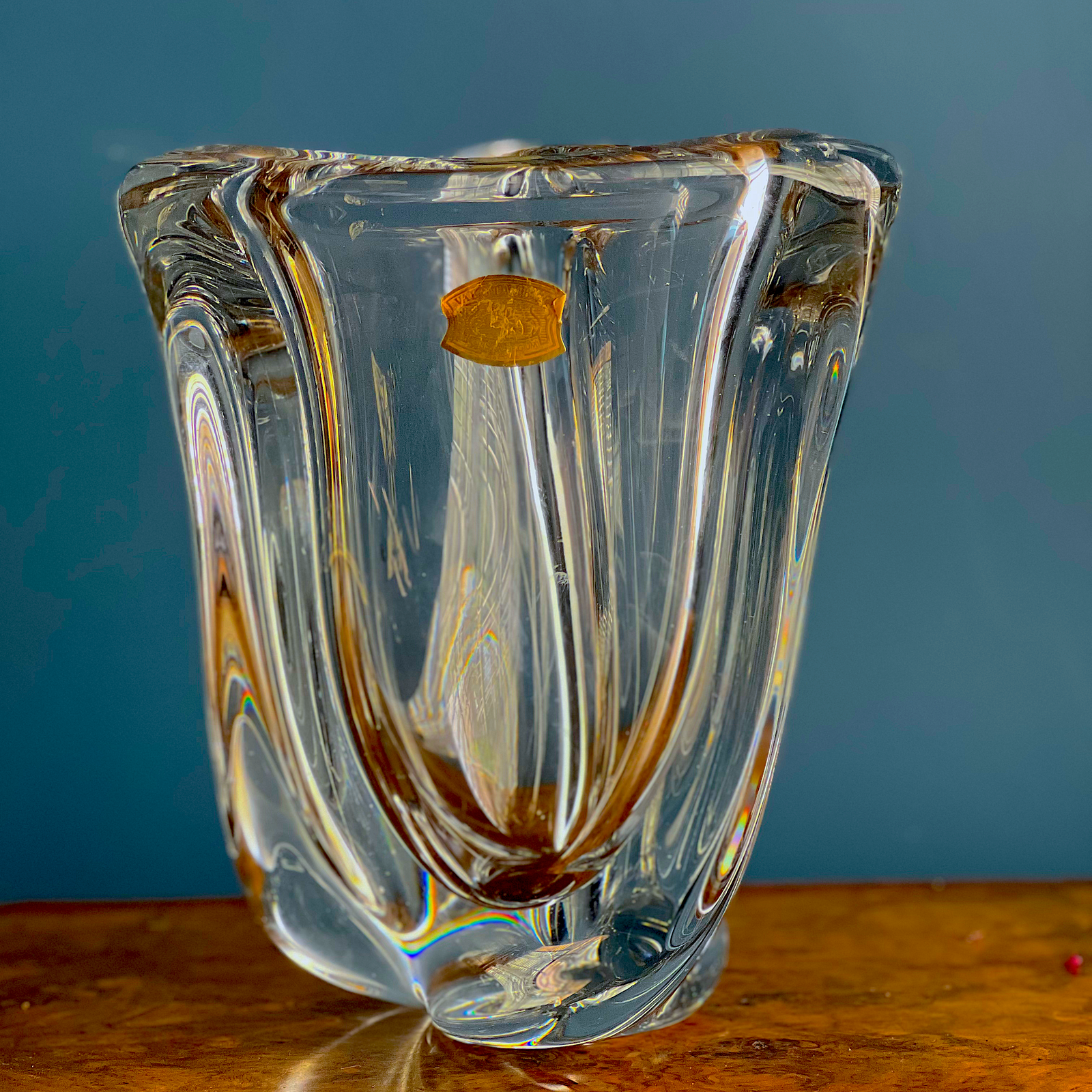 Opulent Large Val Saint Lambert Crystal Vase