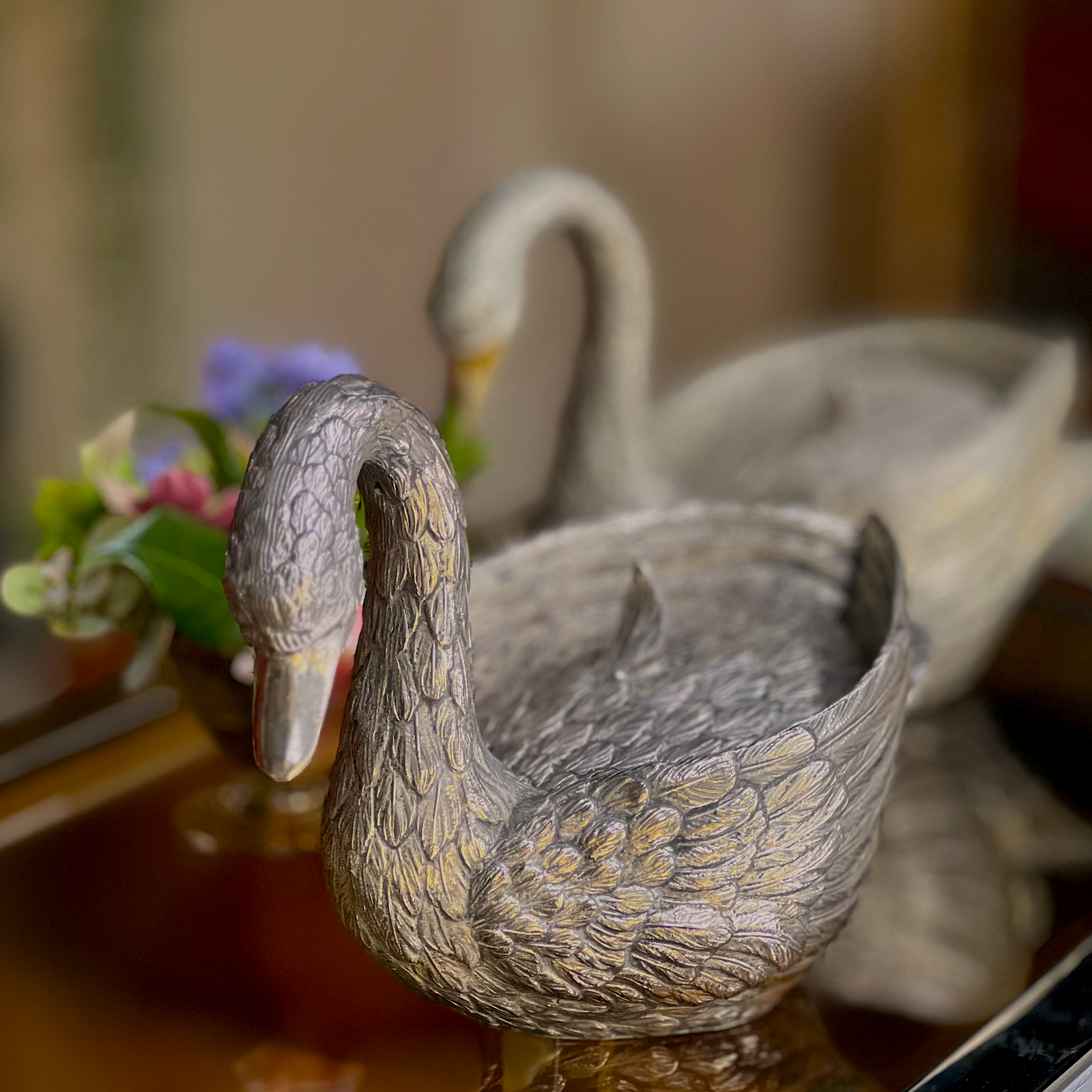 Beautiful silver 'Mauro Manetti' Swan Ice Bucket
