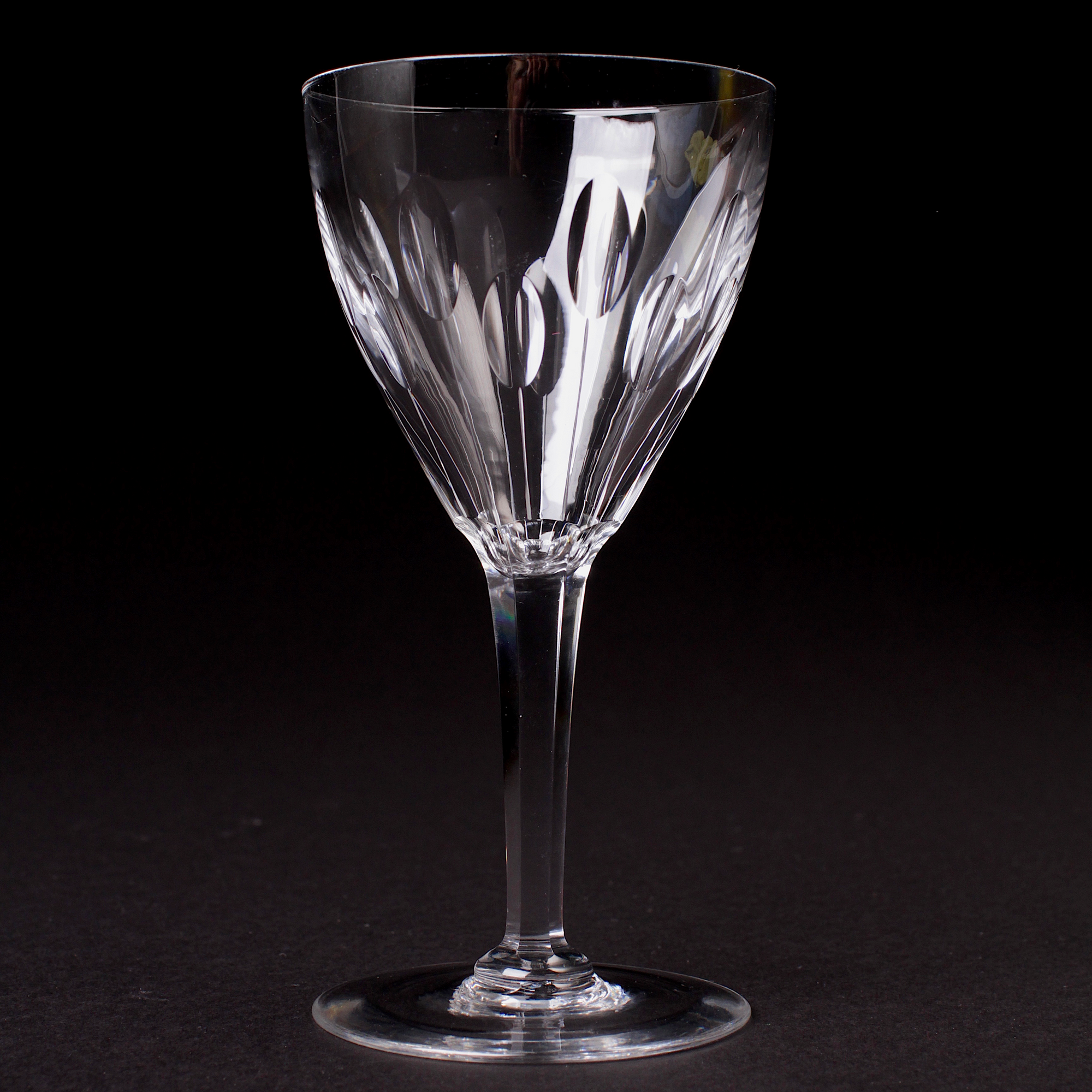 Val St Lambert Crystal Wine Glasses 'Nestor' Design