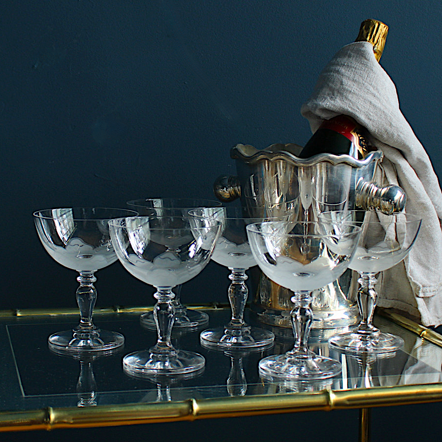 Stunning Vintage Crystal Champagne Glasses