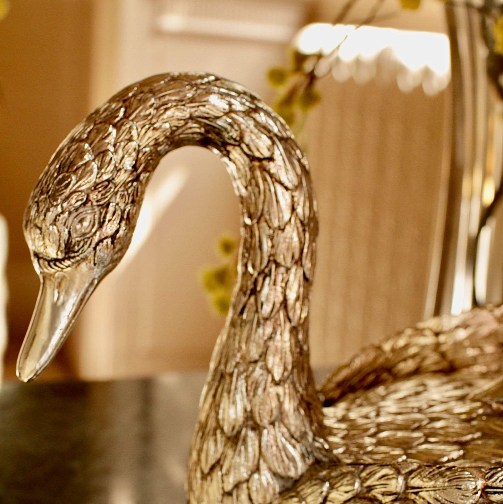 Silver Mauro Manetti Mid Century Collectores Swan Ice Bucket