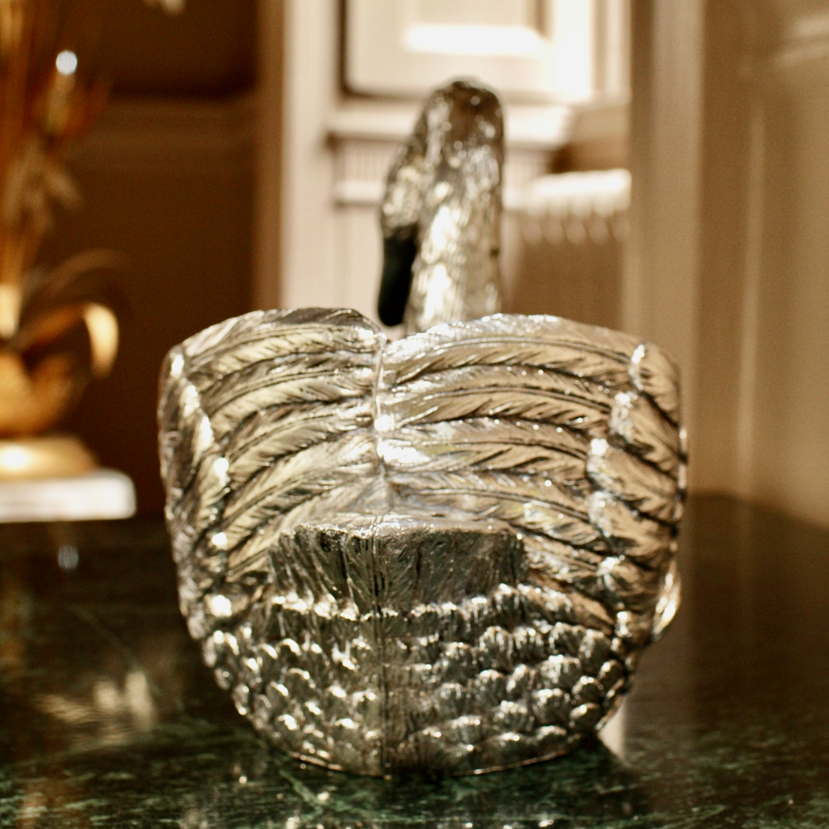 Silver Mauro Manetti Mid Century Collectores Swan Ice Bucket