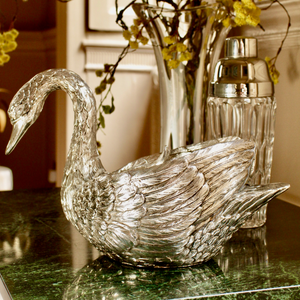 Silver Mauro Manetti Mid Century Collectores Swan Ice Bucket