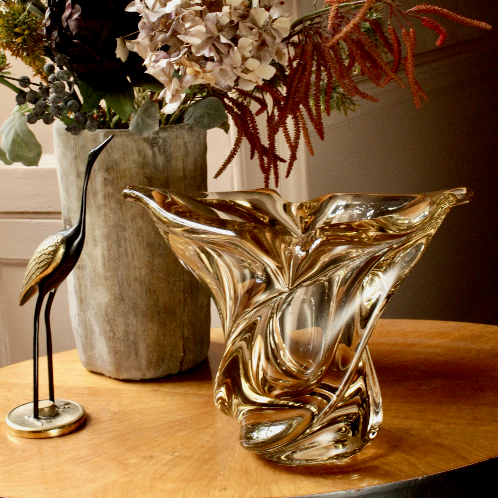 Smokey Lips Crystal Doyen Vase