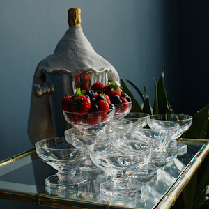 Beautiful Crystal Val St Lambert Desert Dishes Set