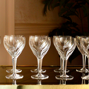 Val St Lambert Crystal Wine Glasses 1930's