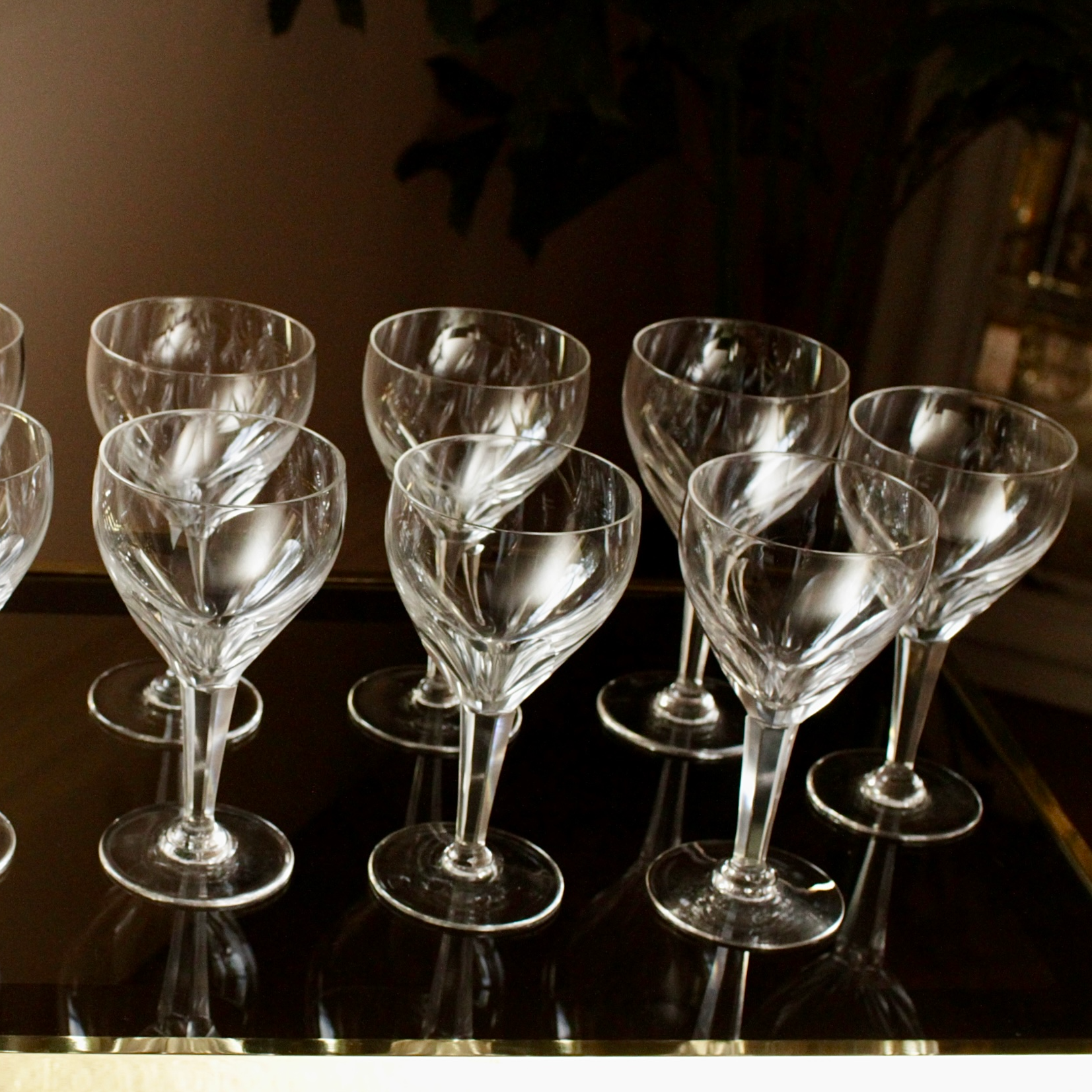 Val St Lambert Crystal Wine Glasses 1930's