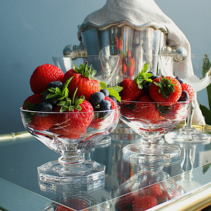 Beautiful Crystal Val St Lambert Desert Dishes Set