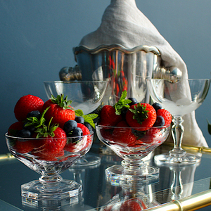 Beautiful Crystal Val St Lambert Desert Dishes Set