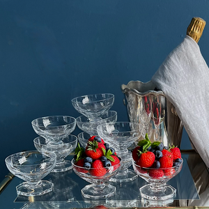 Beautiful Crystal Val St Lambert Desert Dishes Set